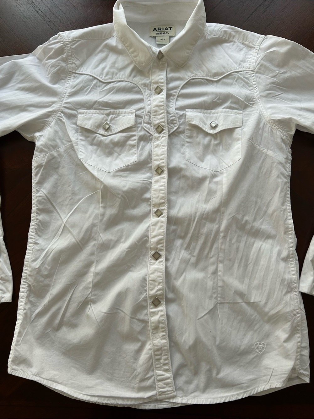 Ariat White Women's Long-Sleeve Western Snap Shirt size S - Picture 3 of 9